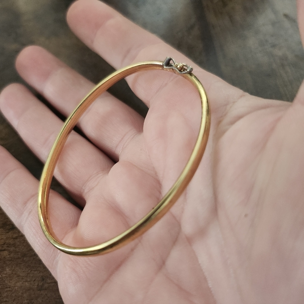 925 sterling silver gold plated bangle - Picture 3 of 5